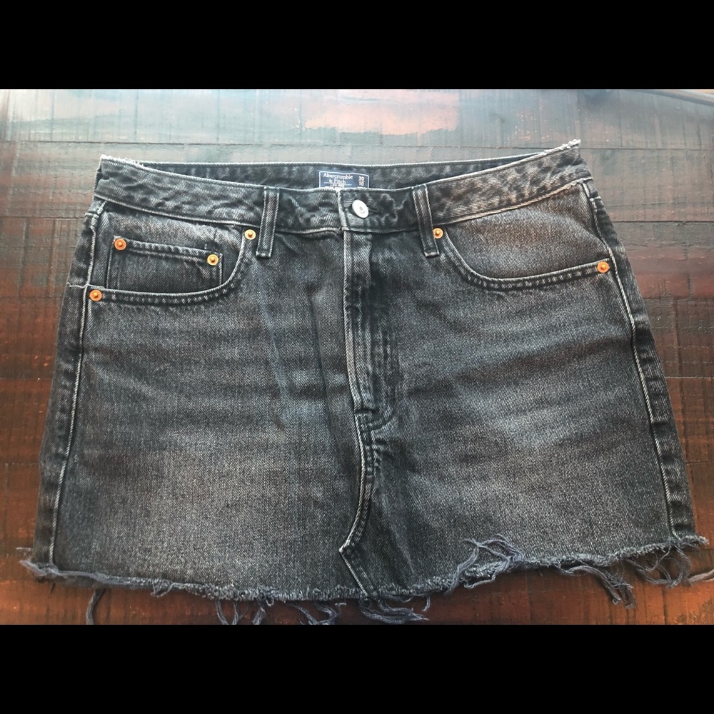 Black Denim Mini Skirt from Abercrombie, size 10.